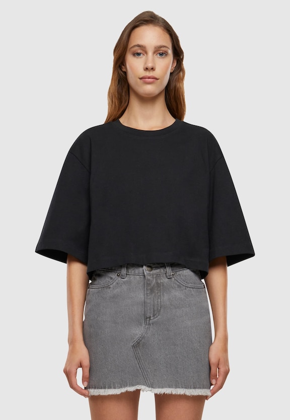 Ladies Heavy Organic Oversized Cropped Tee-1