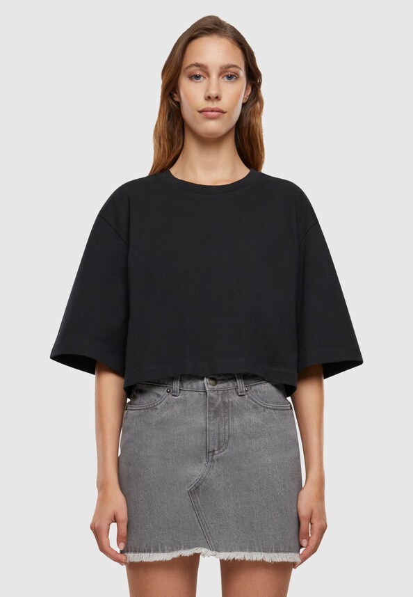 Ladies Heavy Organic Oversized Cropped -0