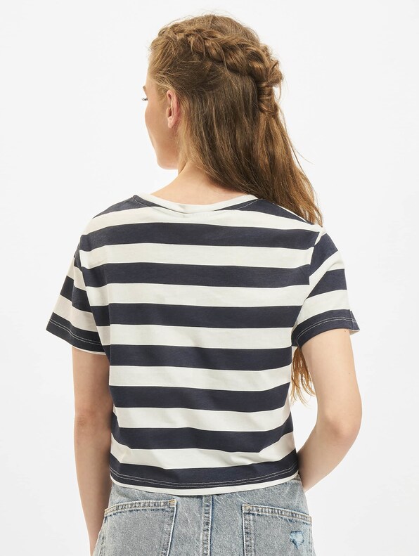 Only May Cropped Knot Stripe T-Shirt-1