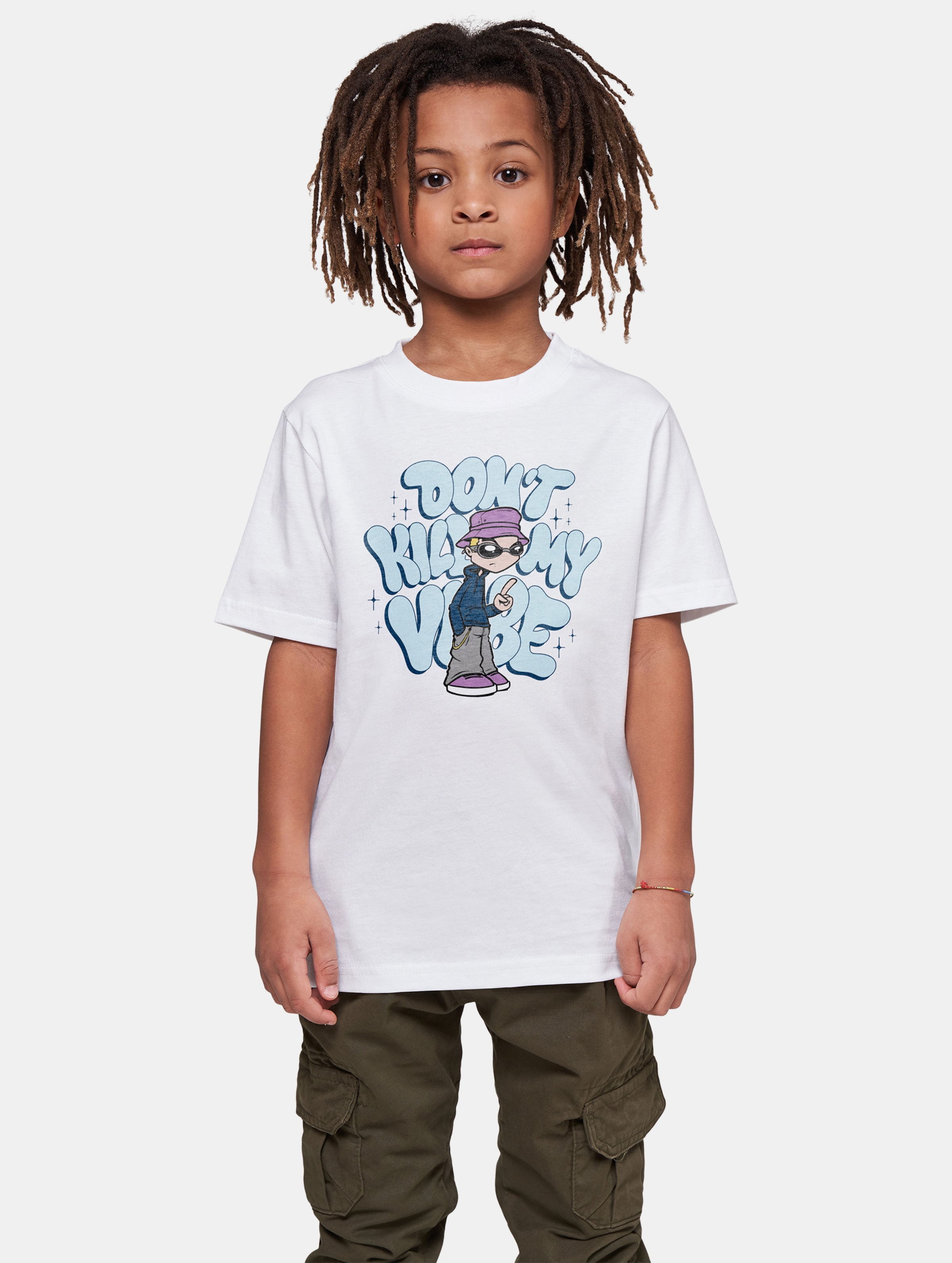 Mister Tee - Don't Kill My Vibe Kinder T-shirt - Kids 122/128 - Wit