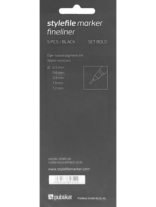 Fineliner Bold 5pcs black-2