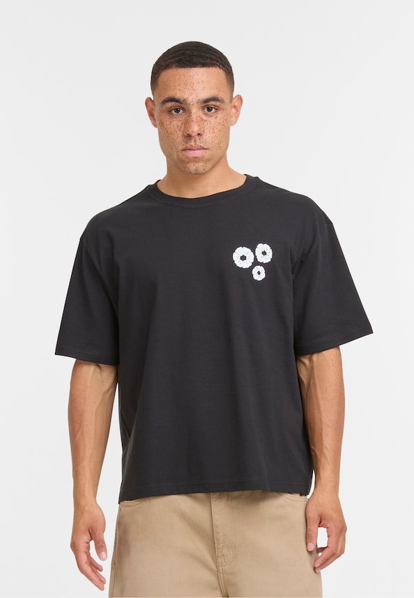 Bold Flowers Cropped Oversize Tee-0