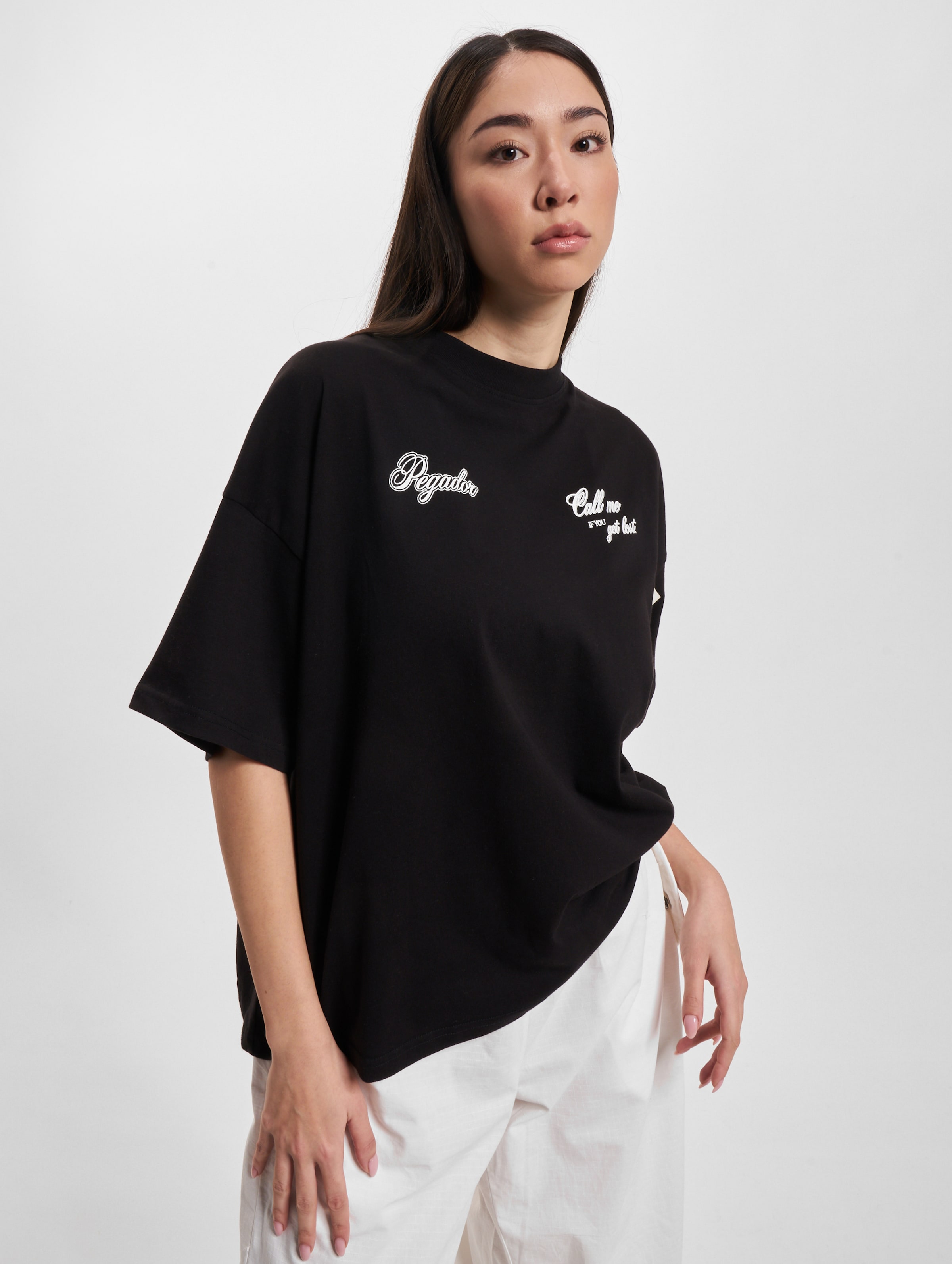 PEGADOR Pegador Earls Heavy Oversized T-Shirt Vrouwen op kleur zwart, Maat M