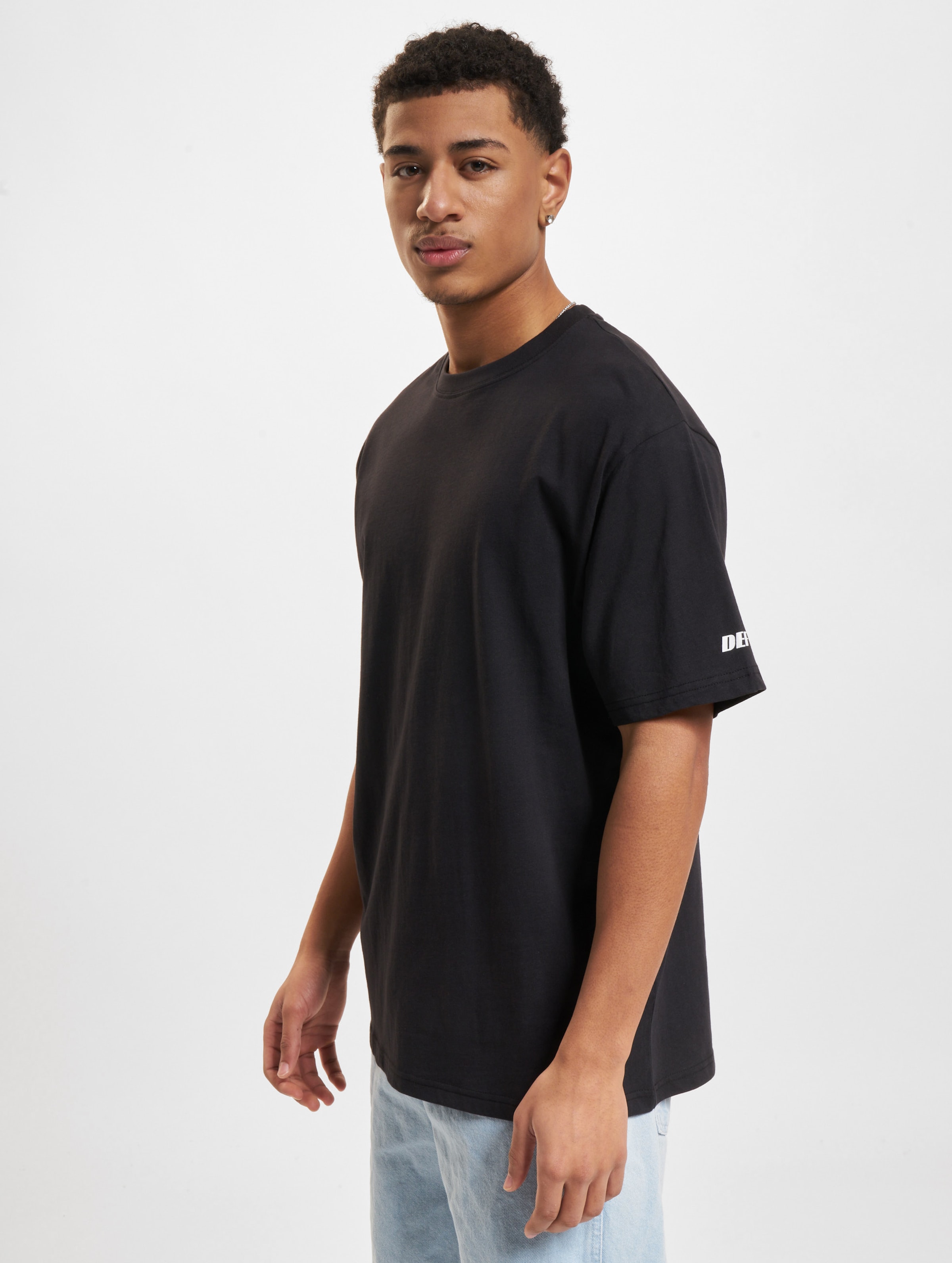DEF Basic T-Shirts Mannen op kleur zwart, Maat L