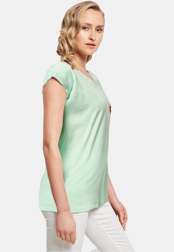 Ladies Bla Bla Bla Comic Extended Shoulder Tee-3