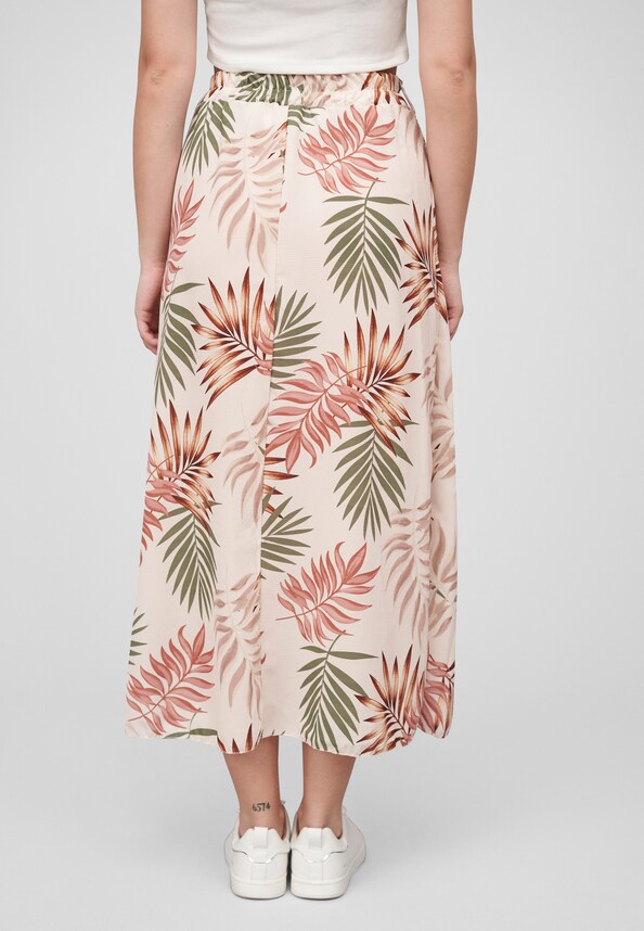 Cloud5ive Damen Longform Rock mit Allover Blätter Print-1