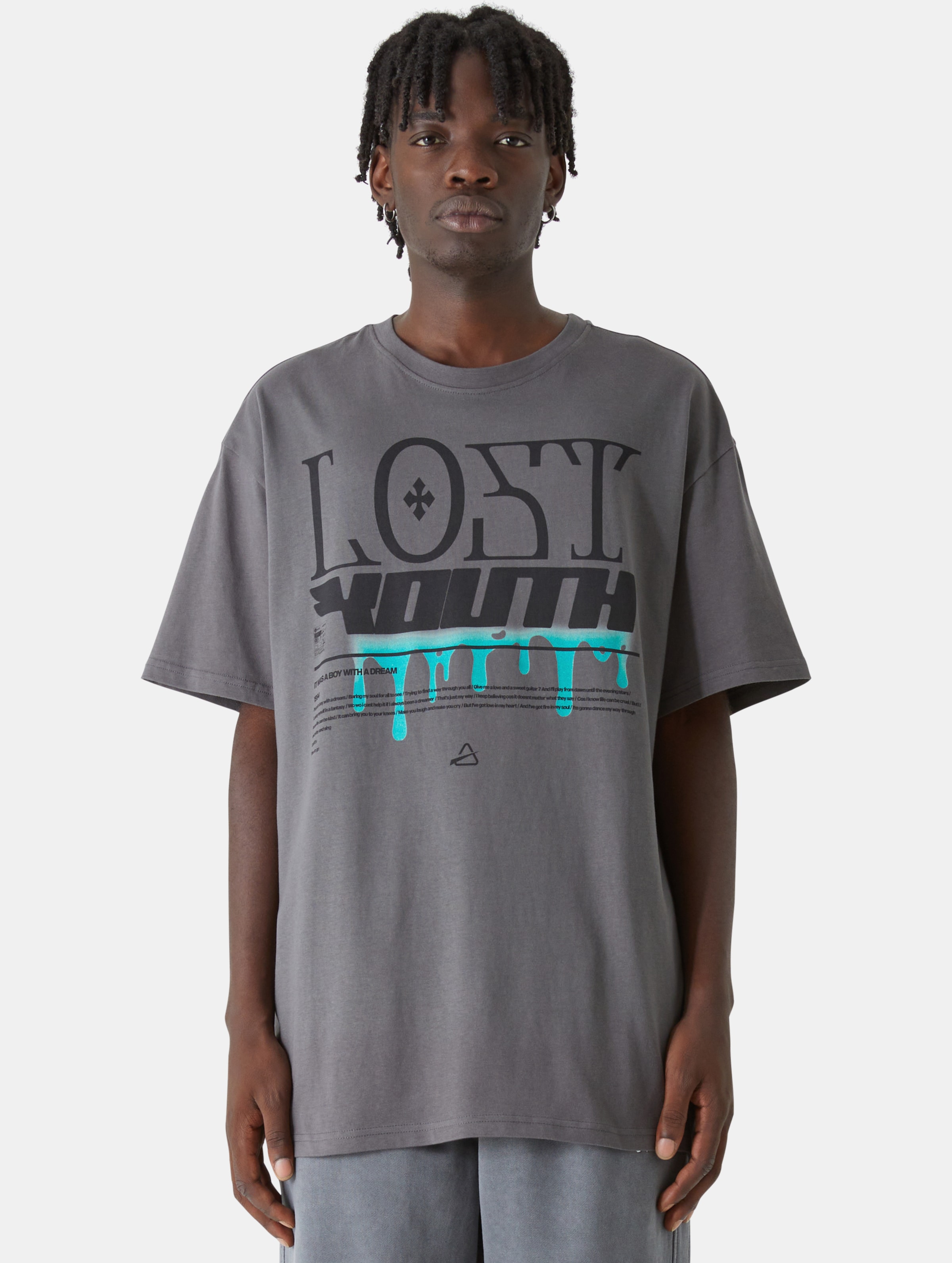 Lost Youth Cloud V.1 T-Shirts Mannen op kleur grijs, Maat XS