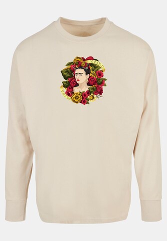 Ladies Frida Kahlo - Much flowers Oversized Cut On Sleeve Longsleeve