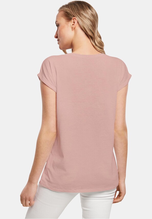 Ladies Pretty Flowers - Extended Shoulder Tee-1