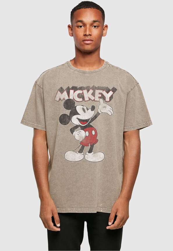 Mickey Mouse - Presents Acid Washed Oversized -0