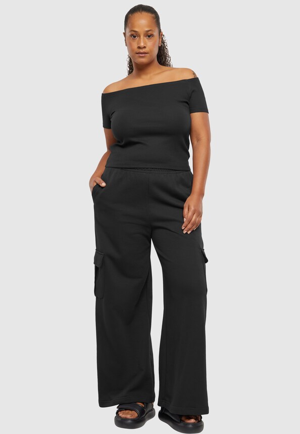 Ladies Organic Off Shoulder Rib Tee-11