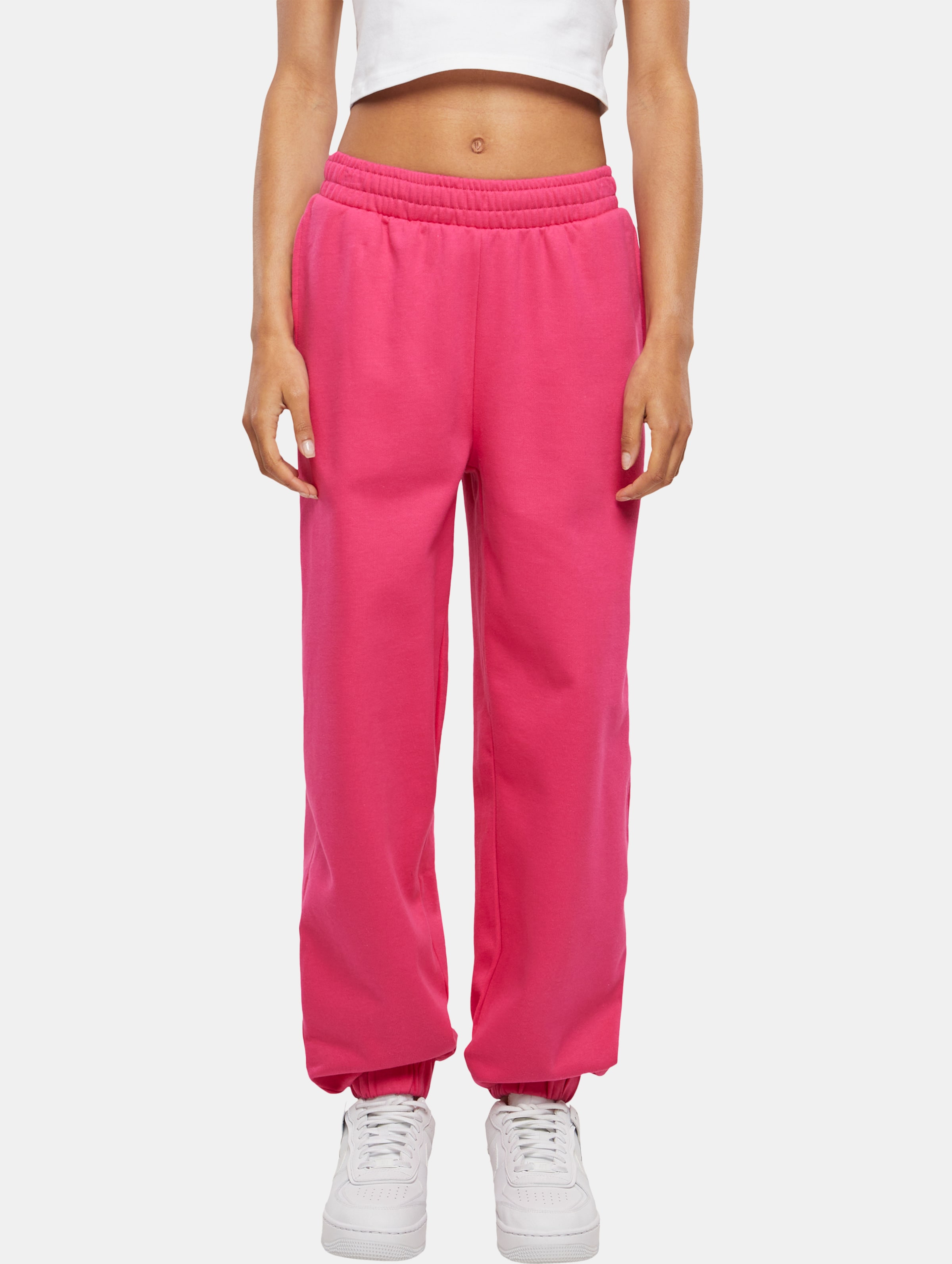 Urban Classics Ladies Organic High Waist Ballon Sweat Pants Vrouwen op kleur roze, Maat XXL