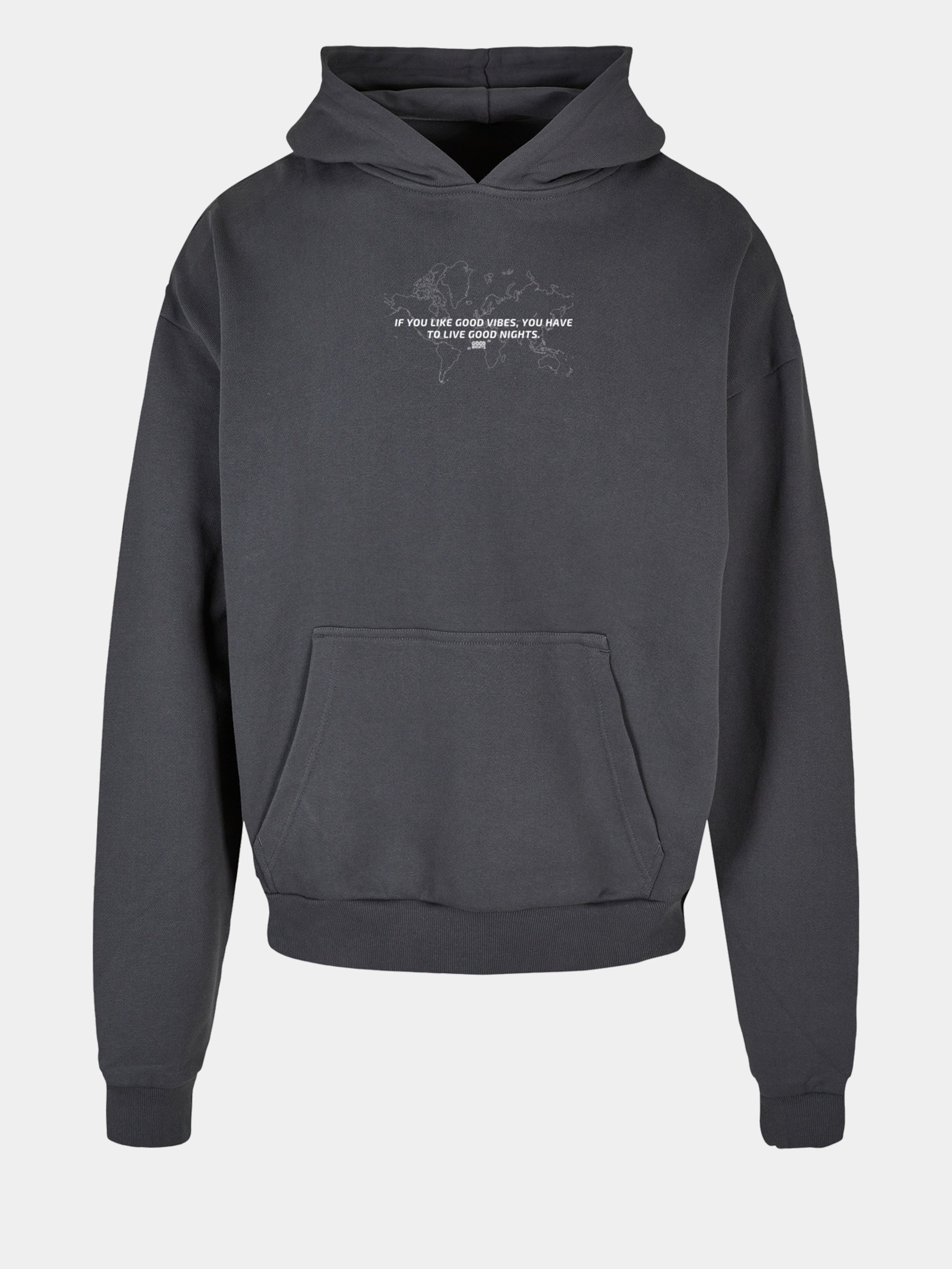 Good Nights Map Hoodie Männer,Unisex op kleur grijs, Maat XL