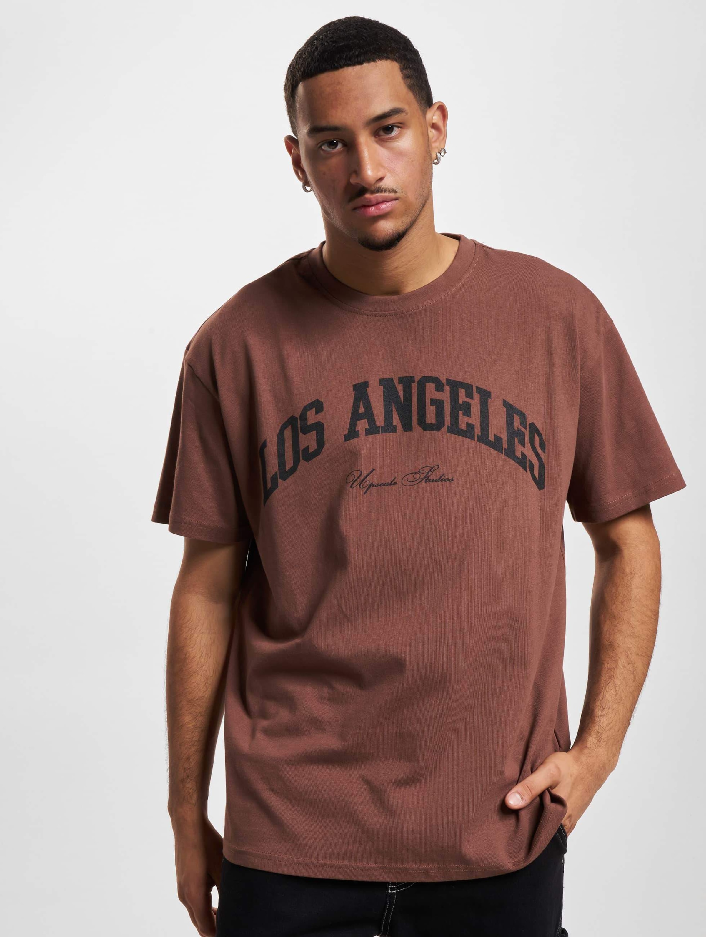 Mister Tee Upscale L.A. College Oversize T-Shirt Mannen op kleur bruin, Maat XL