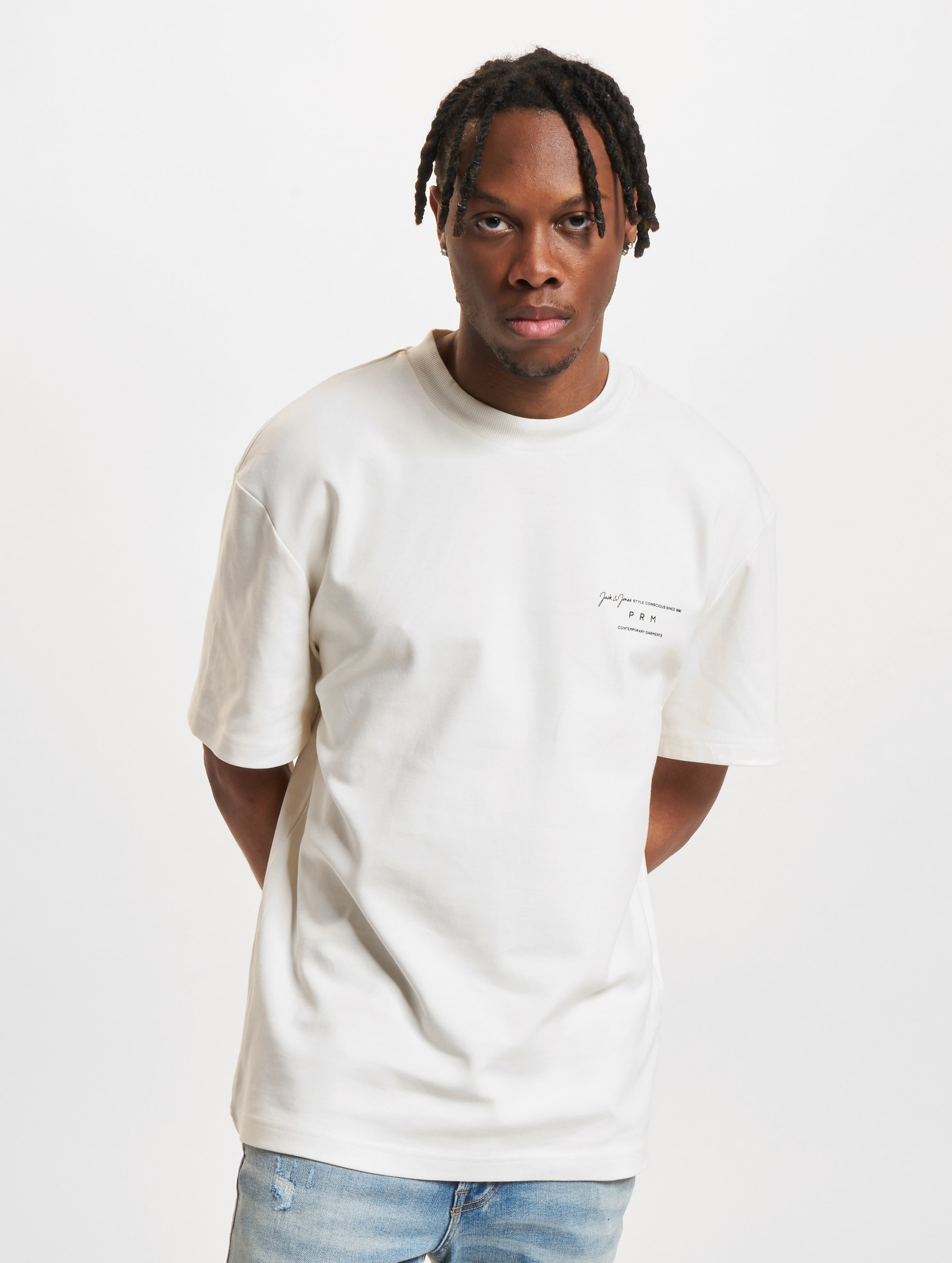 Jack & Jones Sanchez Branding Crew Neck T-Shirt Mannen op kleur wit, Maat XL