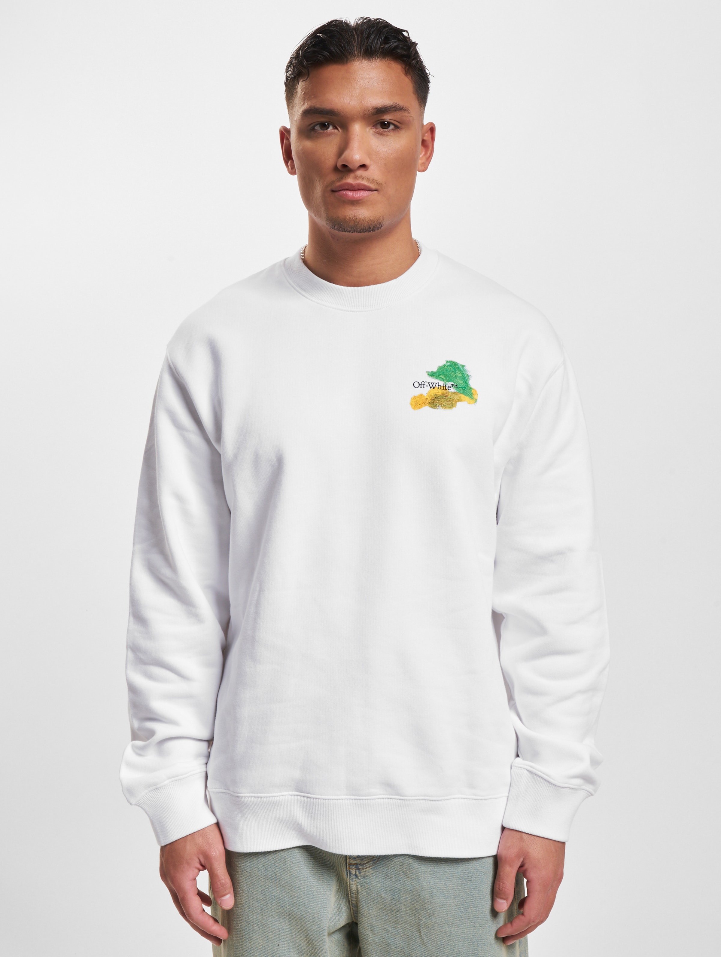 Off White Brush Arr Slim Crewneck Sweatshirt DEFSHOP 89601