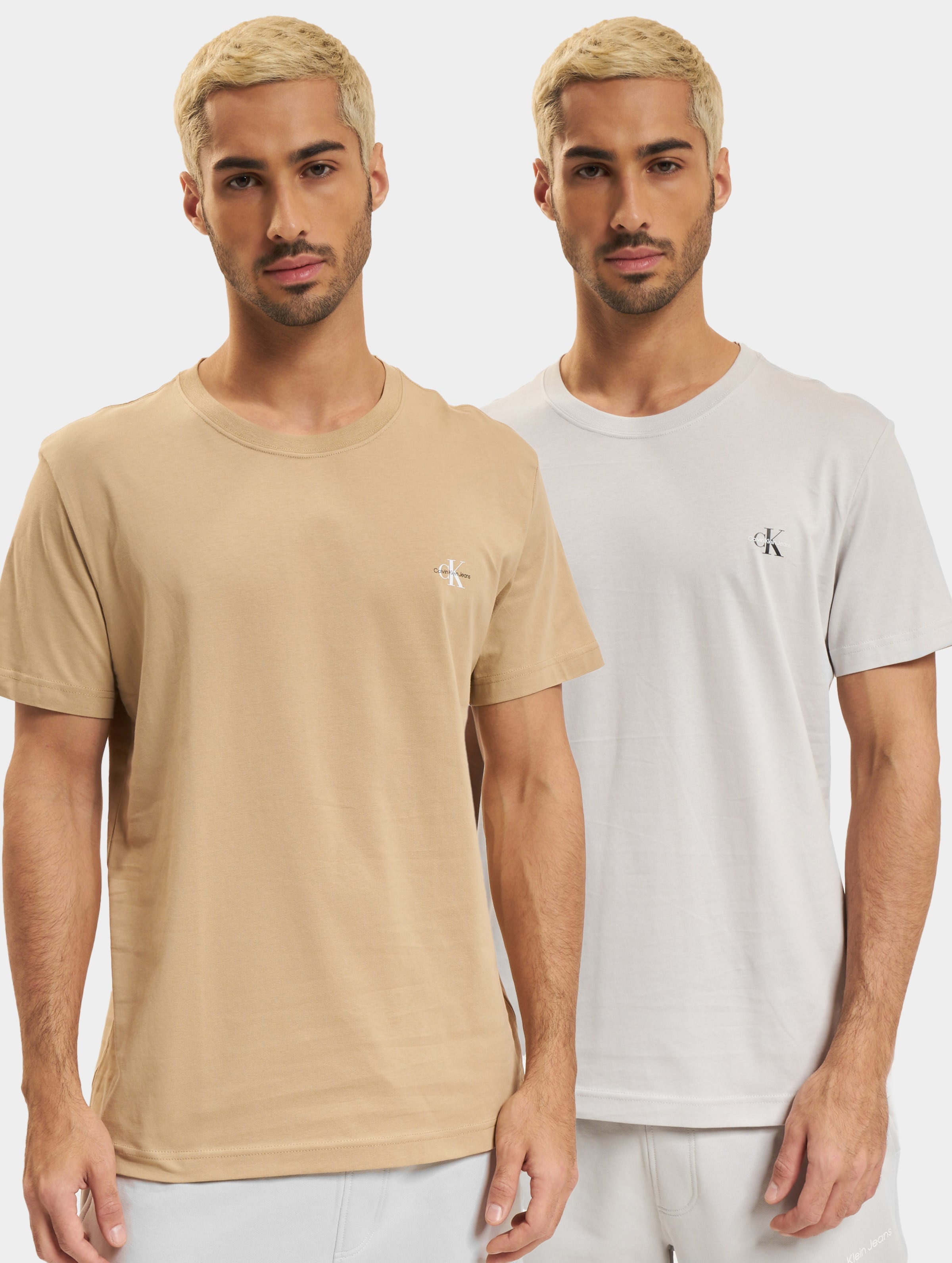 Calvin Klein Jeans 2 Pack Monogram T-Shirts Mannen op kleur grijs, Maat 3XL