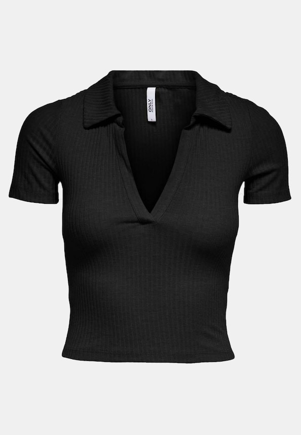 ONLY Damen Cropped Polo Shirt-0
