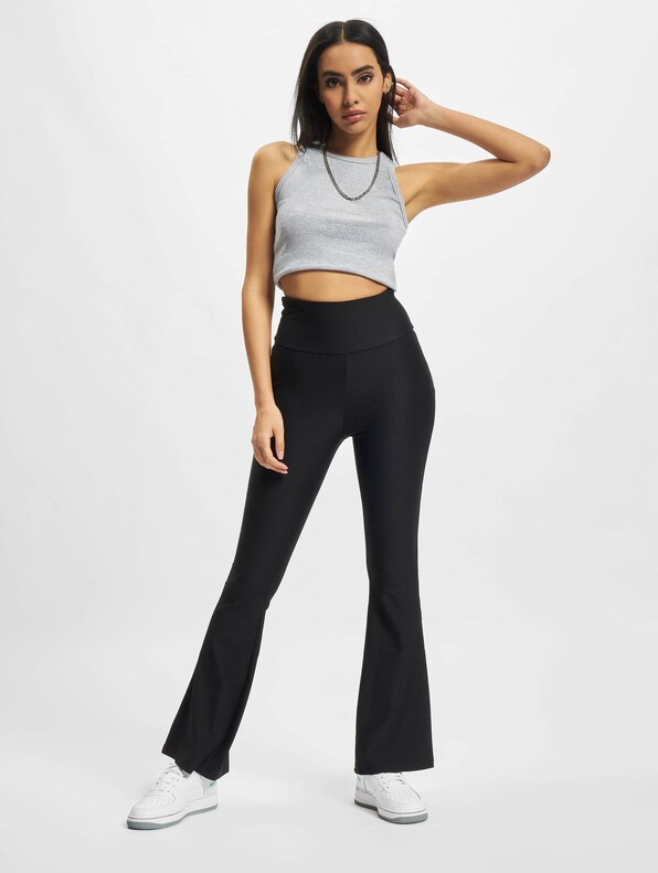 Ladies High Waist Rib Boot Cut-4