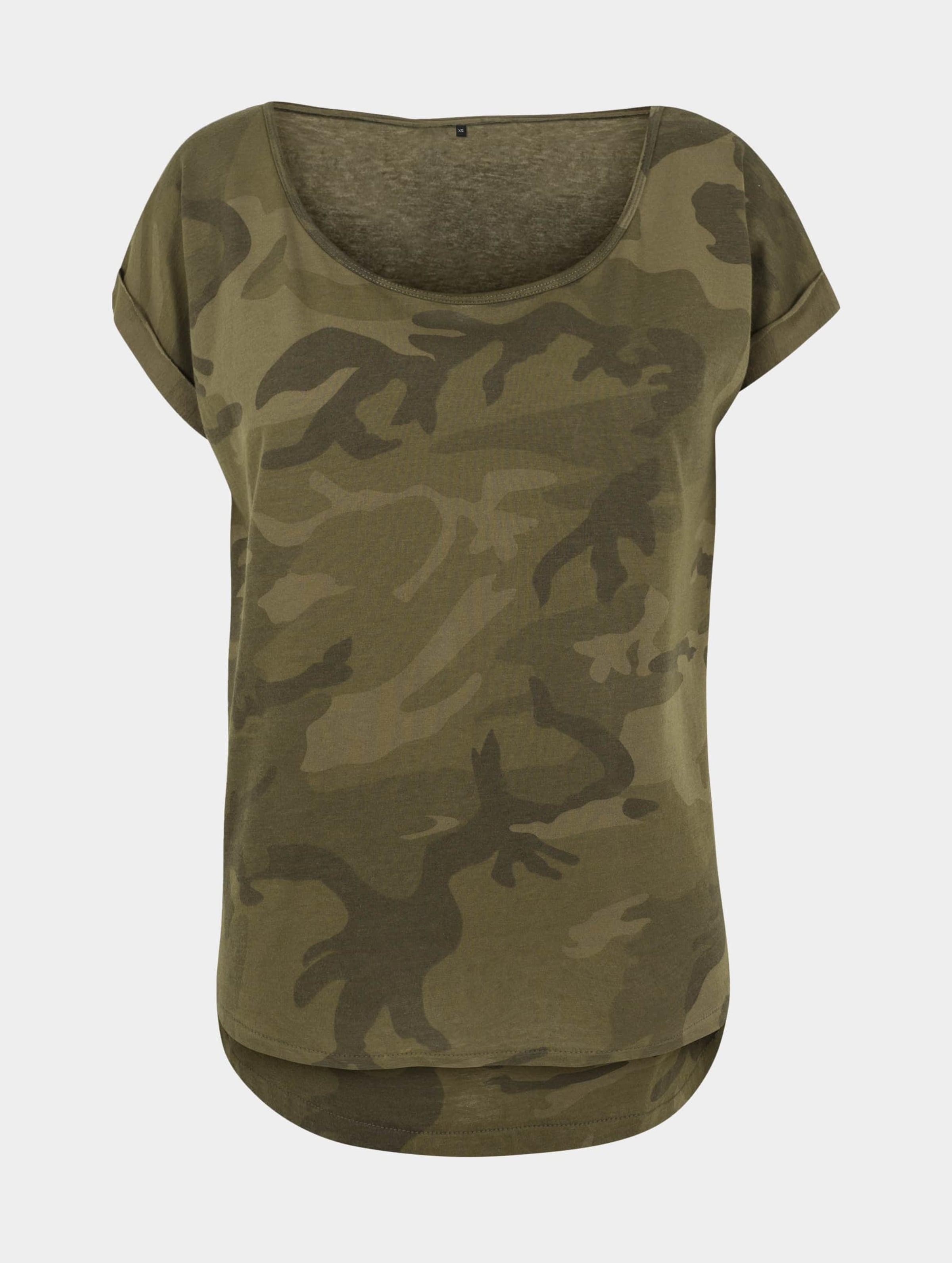 Build Your Brand Ladies Camo Tee Vrouwen op kleur camouflage, Maat XS