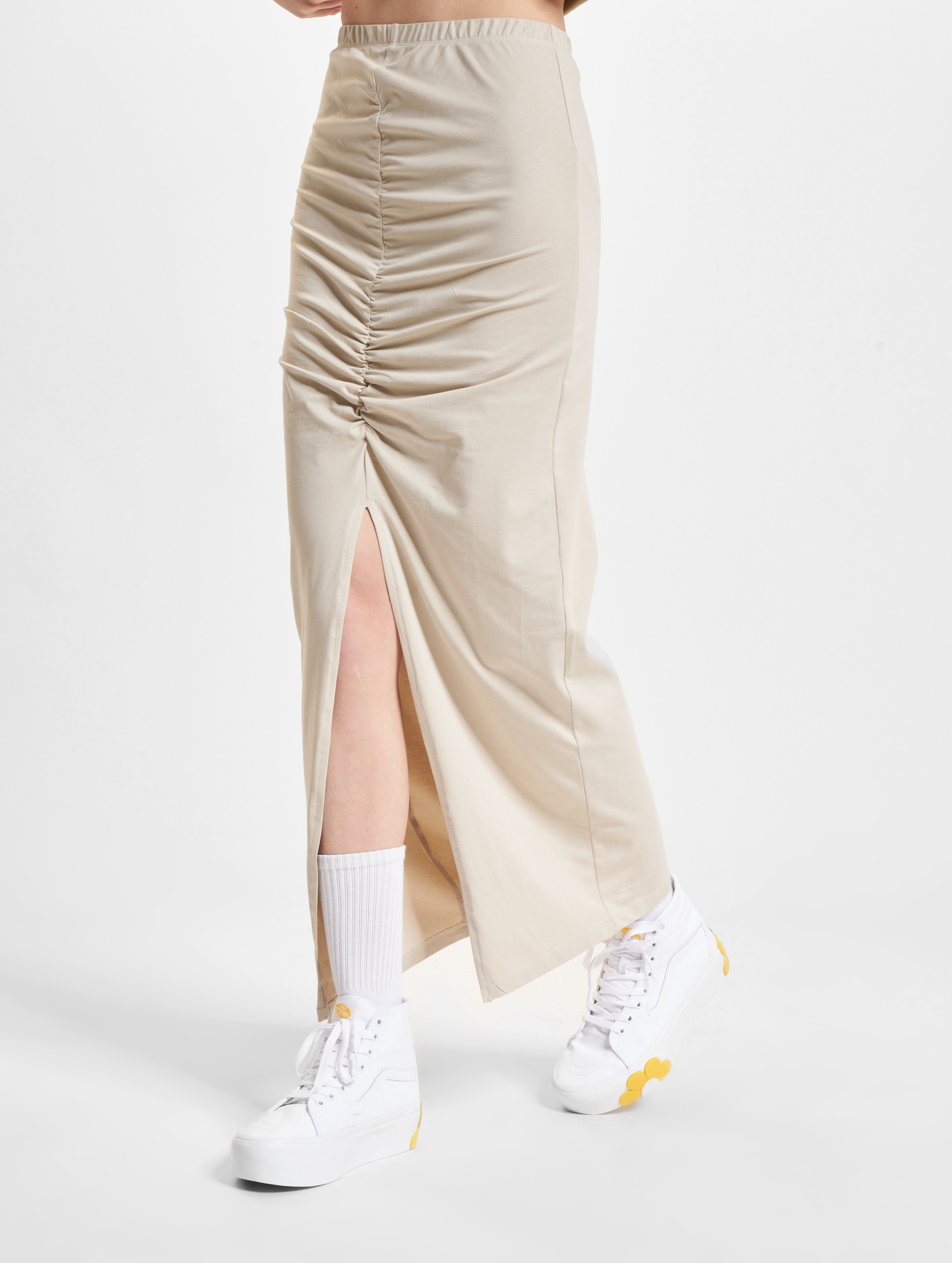 Only Angeel Jersey Life Ruching Skirt Frauen,Unisex op kleur beige, Maat XS