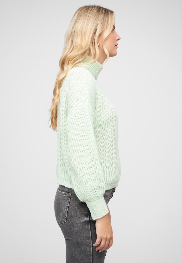 Pullover mit Stehrollkragen und V-Ausschnitt-3