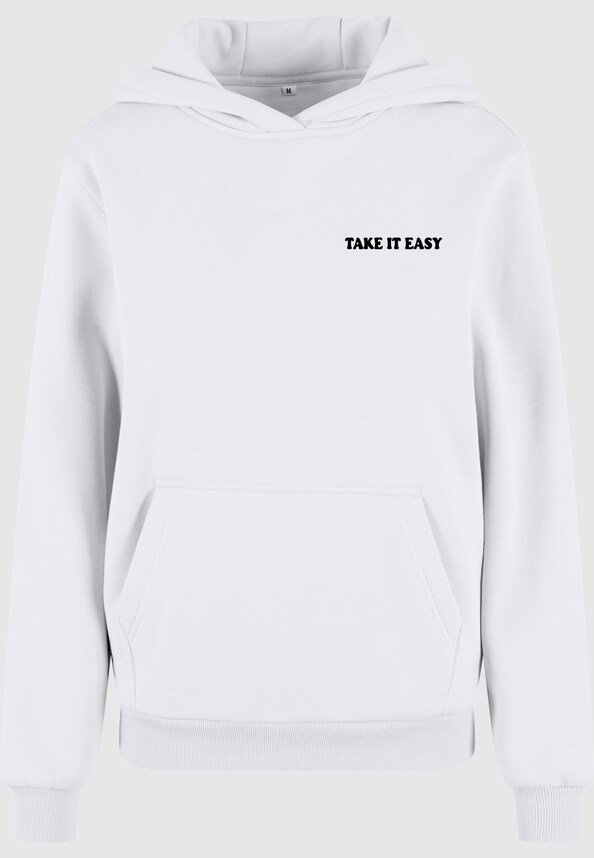 Take It Easy Flowers Ladies Fluffy Hoody-2