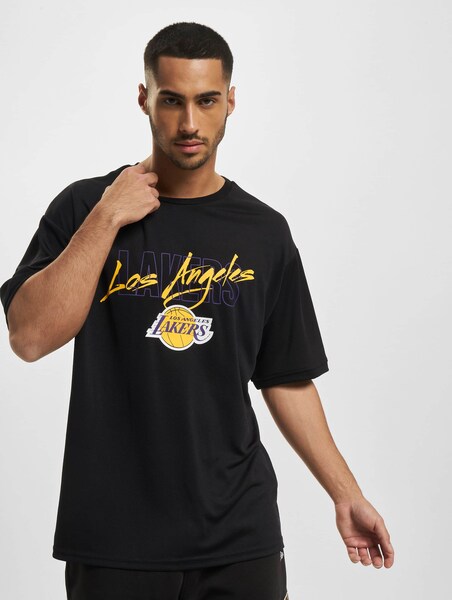 New Era LA Lakers oversized mesh t-shirt in black