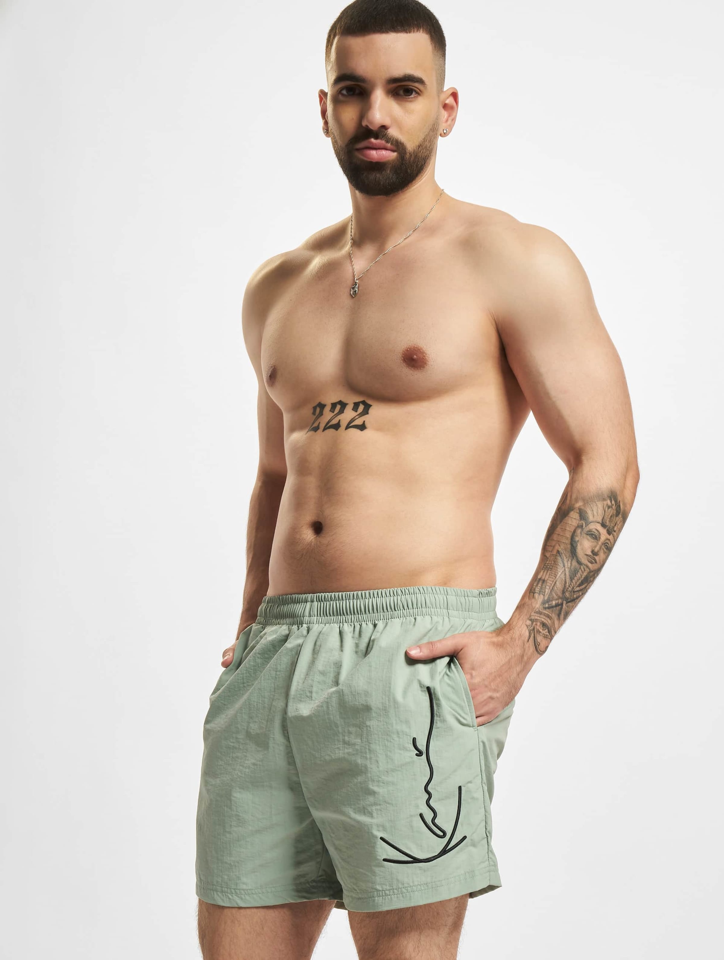 Karl Kani Signature Crinkle Badeshorts Männer,Unisex op kleur groen, Maat S