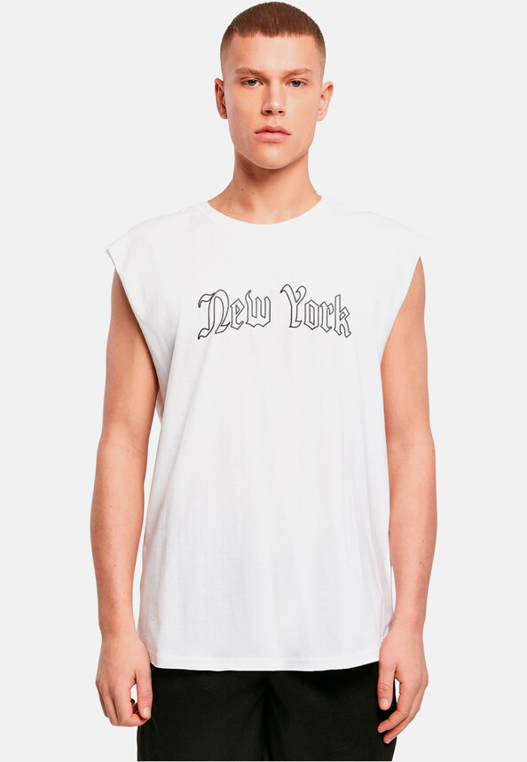 New York Wording Sleeveless Tee-0