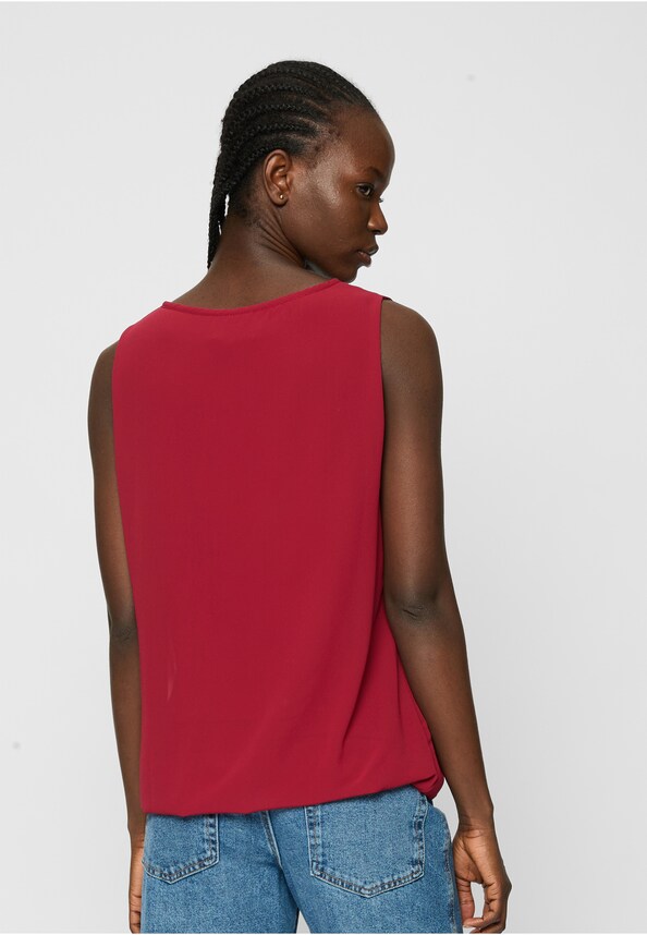 Cloud5ive Damen Chiffon Top mit Schlüsselloch-Kragen und Deko-Schnalle-1