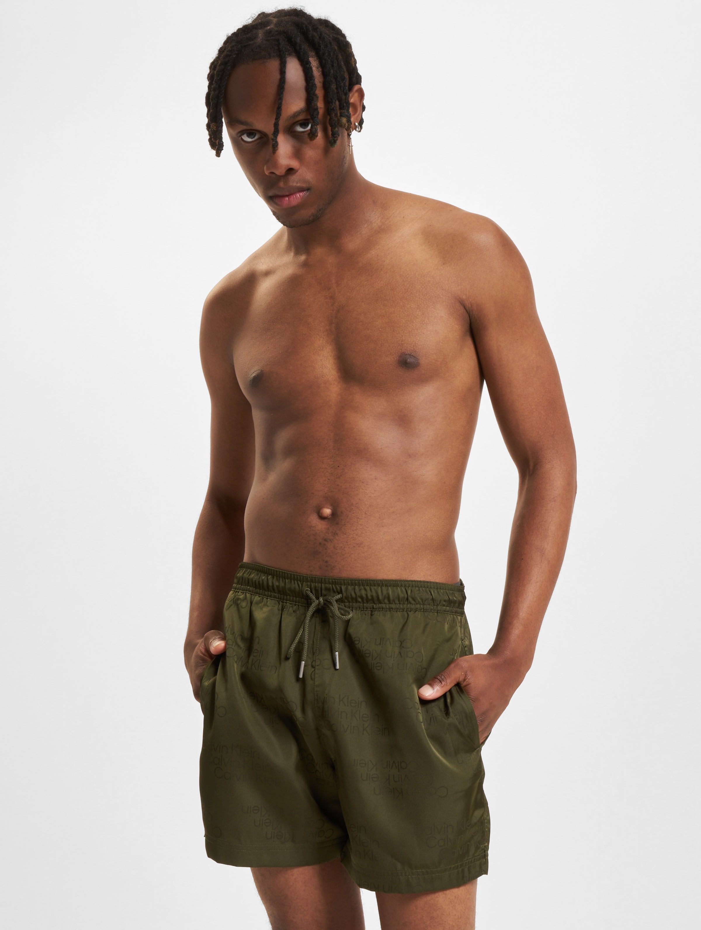 Calvin Klein Underwear Medium Drawstring Badeshorts op kleur groen, Maat S