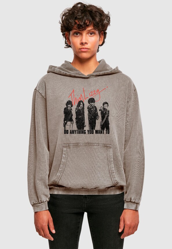 Ladies Thin Lizzy - Do Anything Acid Washed Oversize -0