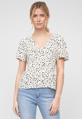 VIFINI PEPLUM S/S SLEEVE TOP/SU