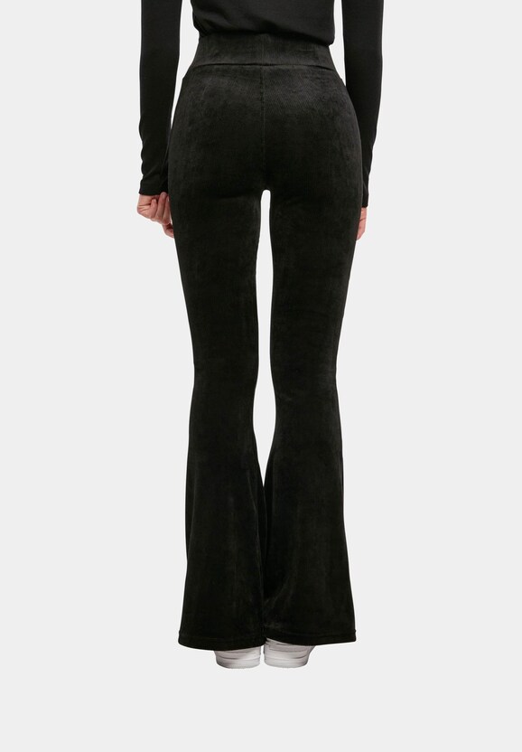 Ladies High Waist Rib Velvet Flared-0