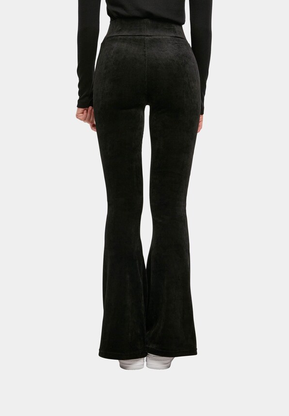 Ladies High Waist Rib Velvet Flared-0