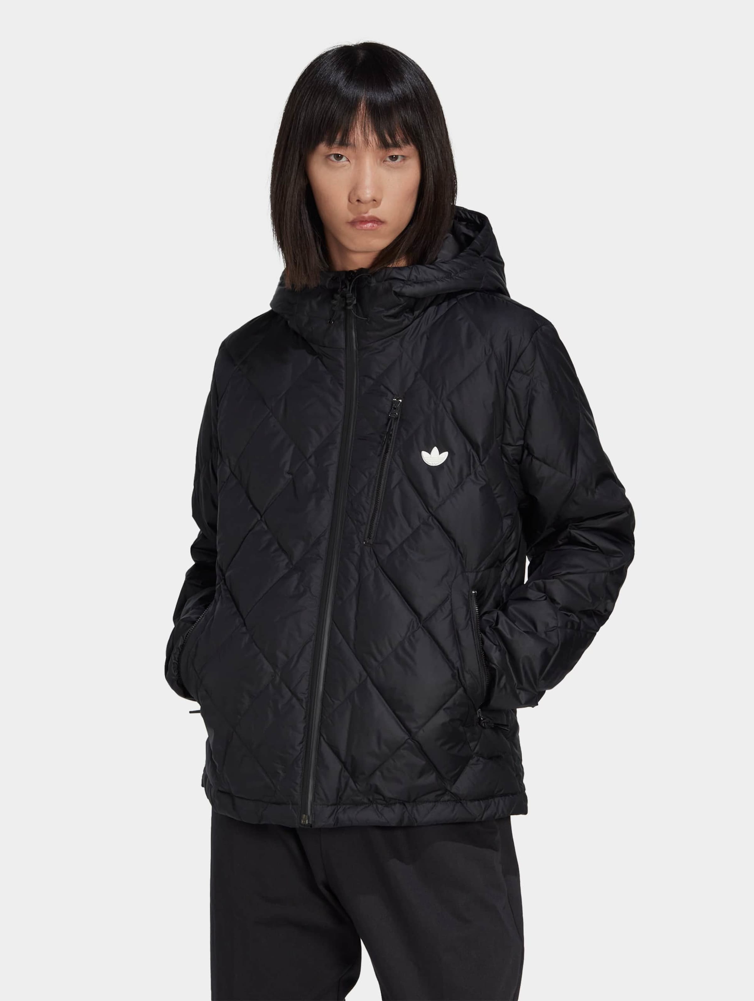 Adidas quilt clearance fur parka