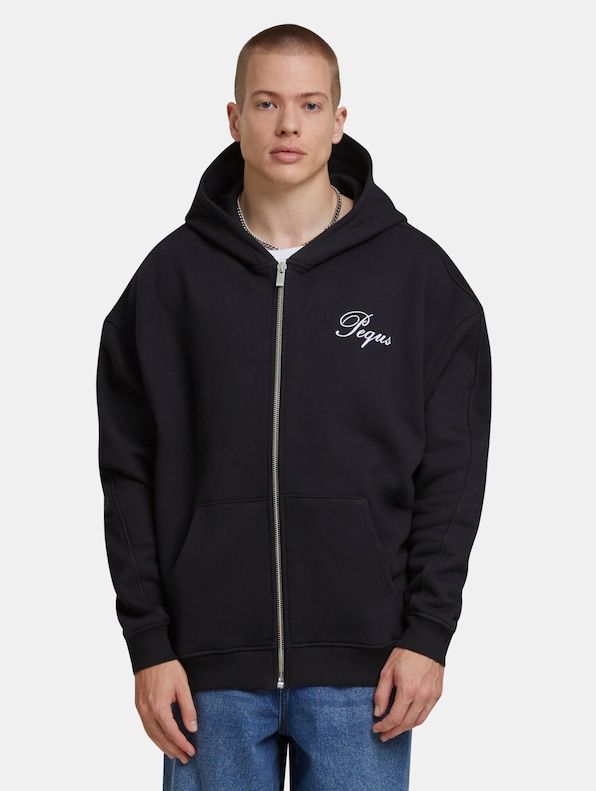 PEQUS Handwritten Logo Zip Hoodies-2