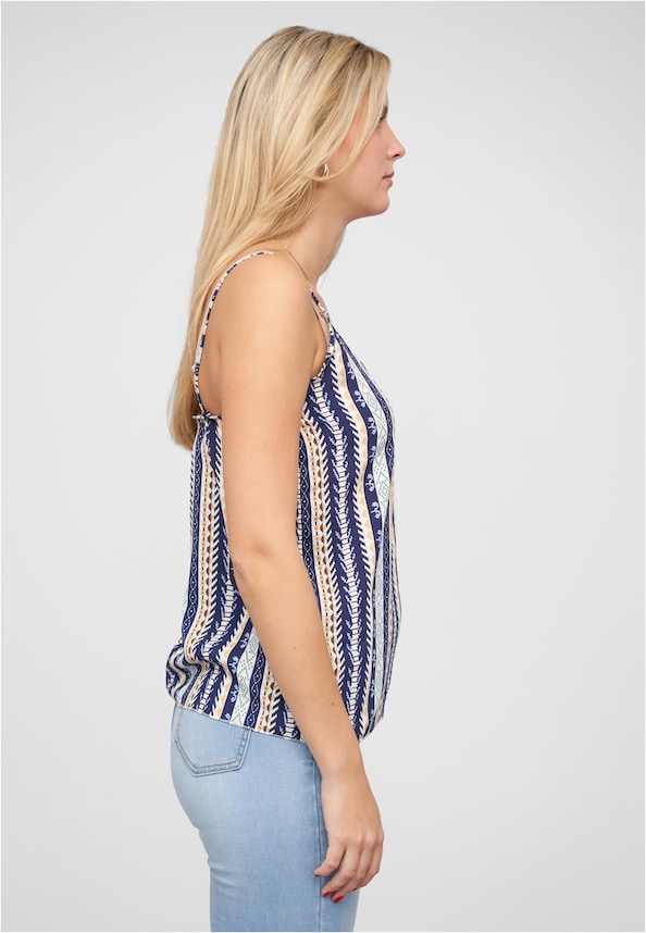 Viskose Trägertop mit Spitzenbordüre-3