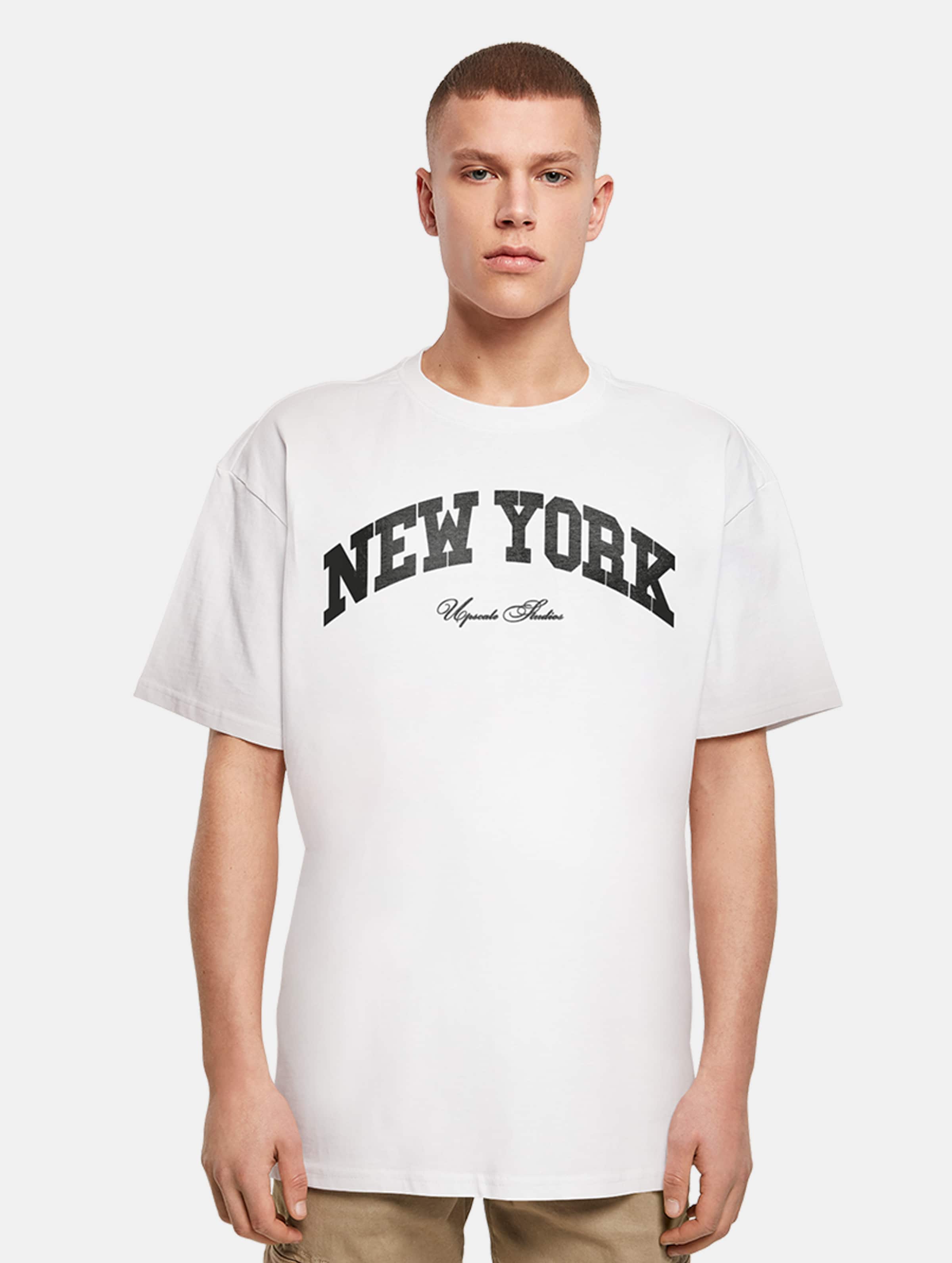 Mister Tee Upscale New York College Oversize Mannen op kleur wit, Maat XXL