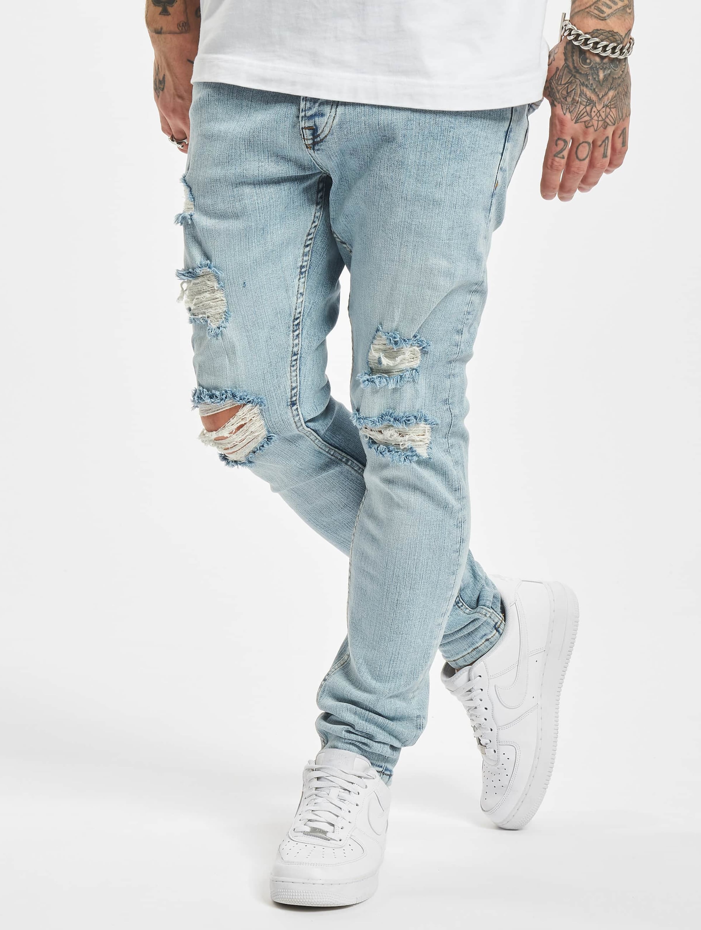 2Y Premium Edgar Skinny Jeans Mannen op kleur blauw, Maat 33