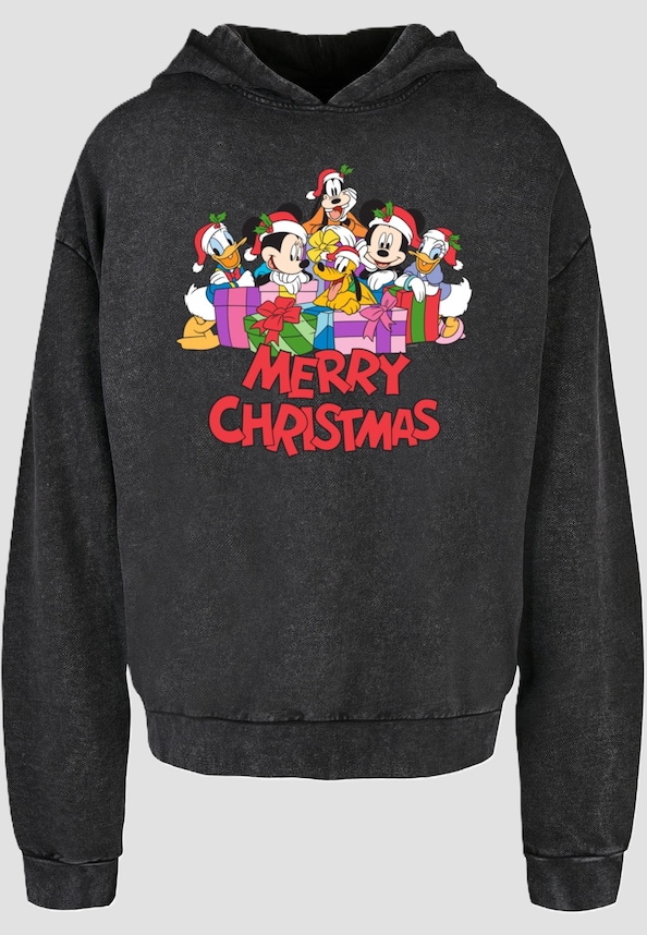 Mickey Mouse And Friends - Christmas Acid Washed Oversize Hoody-2