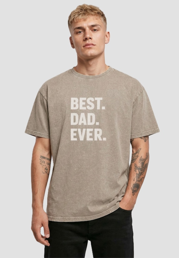 Fathers Day - Best Dad Ever Acid Washed Heavy Oversized-0