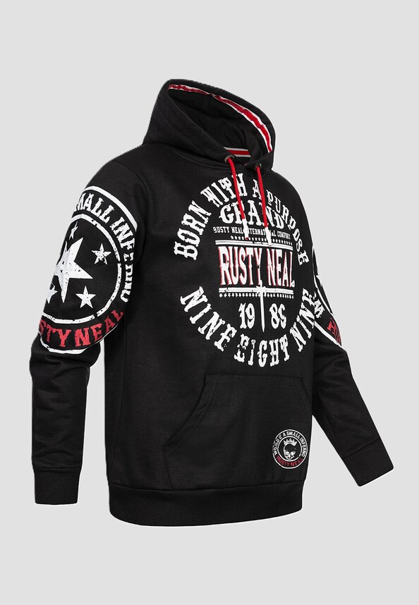 Rusty Neal Herren Hoodie Logo Print-0