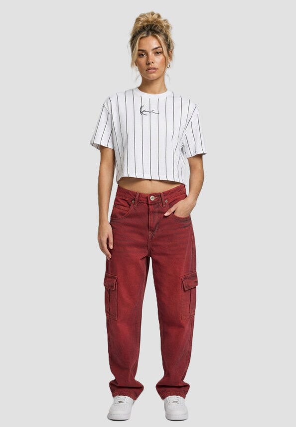 Small Signature Essential Pinstripe Crop -2