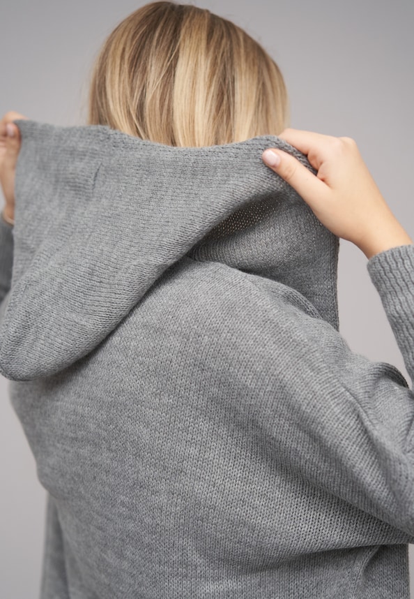 Longform knit cardigan with hood-5