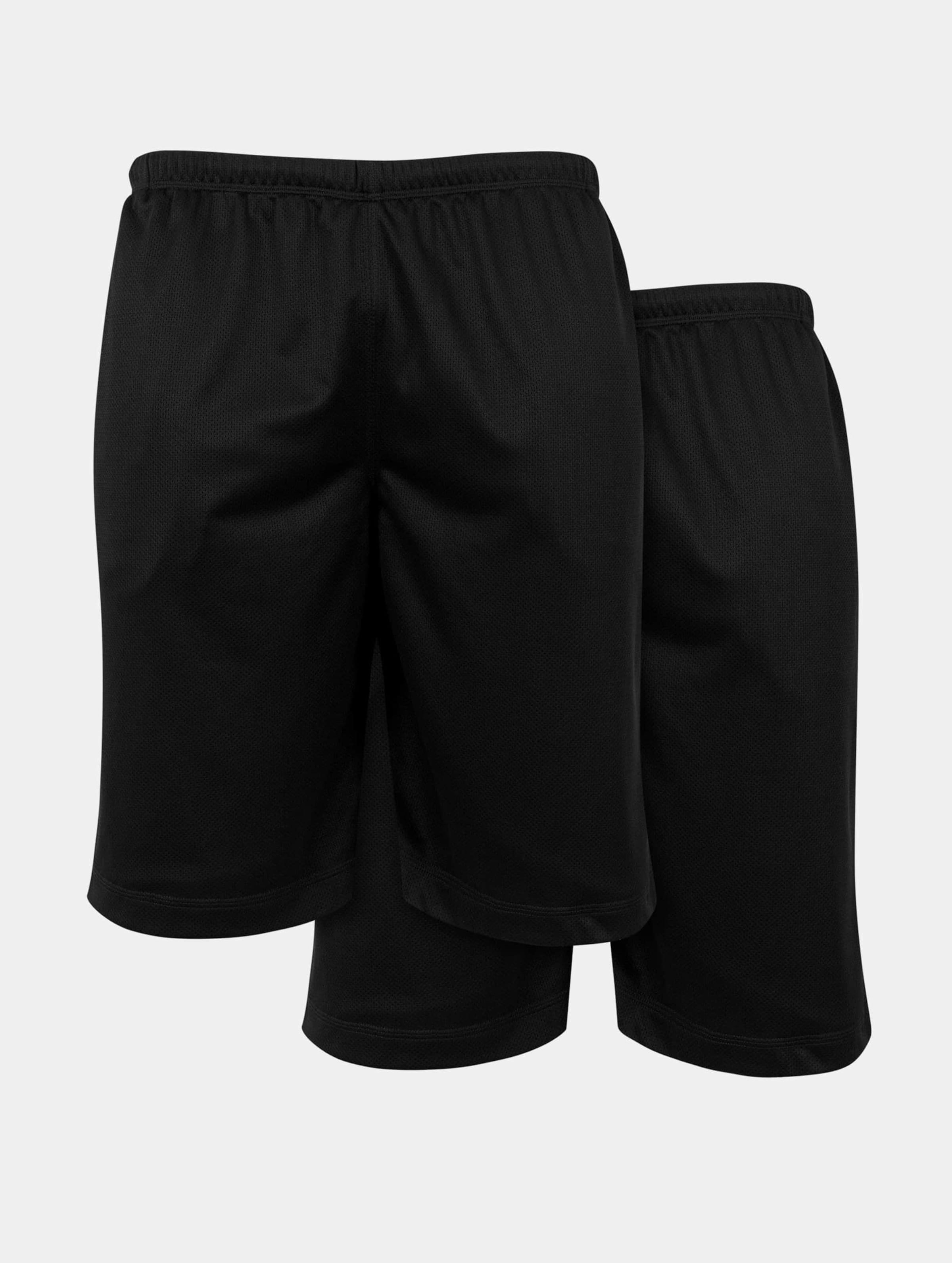 Build Your Brand Mesh Shorts 2-Pack Mannen op kleur zwart, Maat L