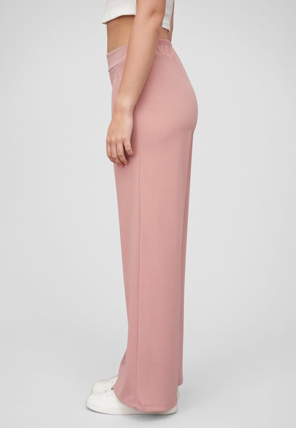Cloud5ive Damen Stoffhose mit weitem Beinschnitt Gummibund mit Raffung-2