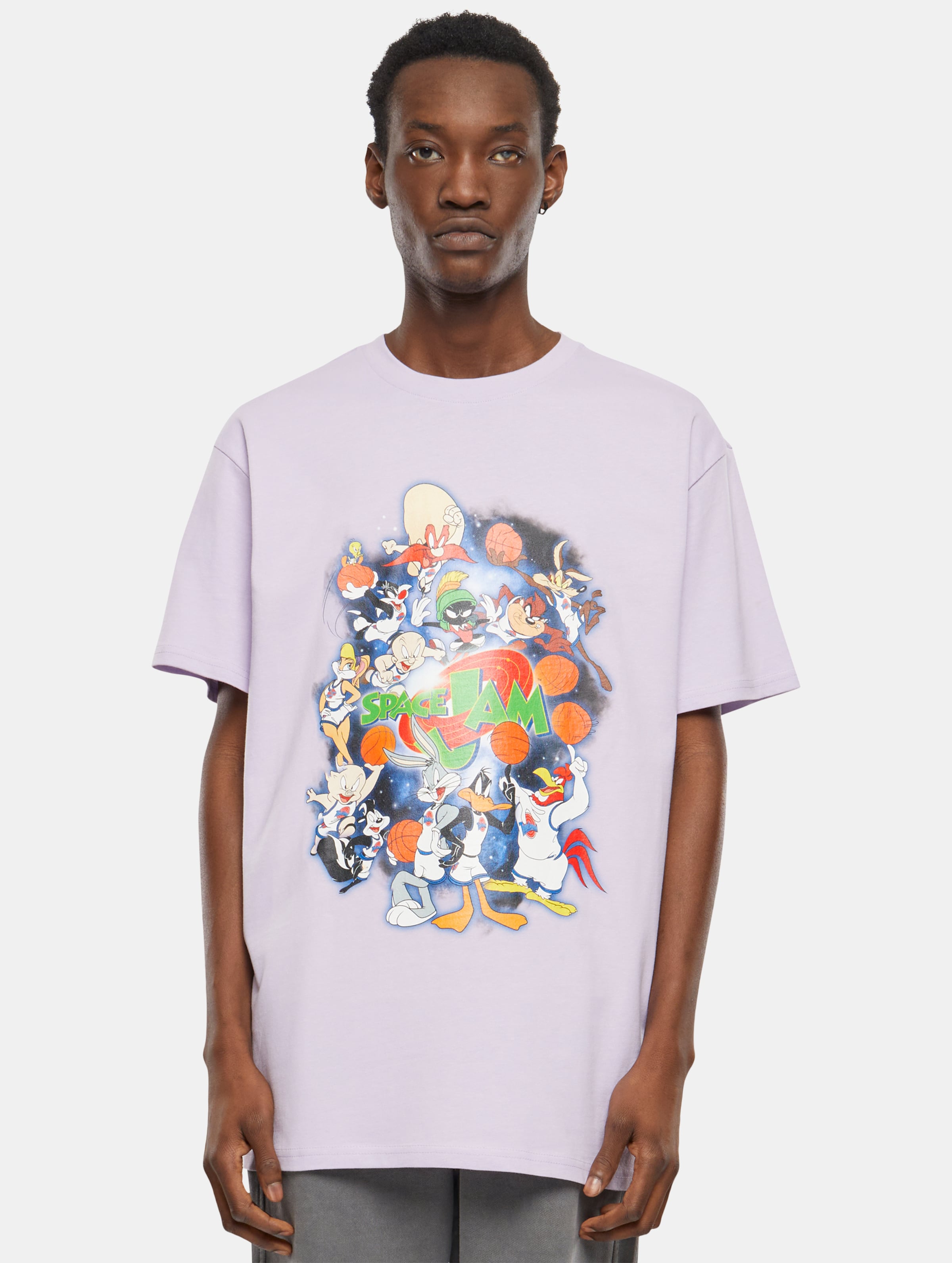 Mister Tee Upscale Space Jam Teamwork Oversize T-Shirts Männer,Unisex op kleur violet, Maat XL