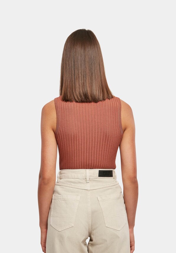 Ladies Rib Knit Sleevless-0